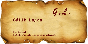 Gálik Lajos névjegykártya