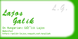 lajos galik business card